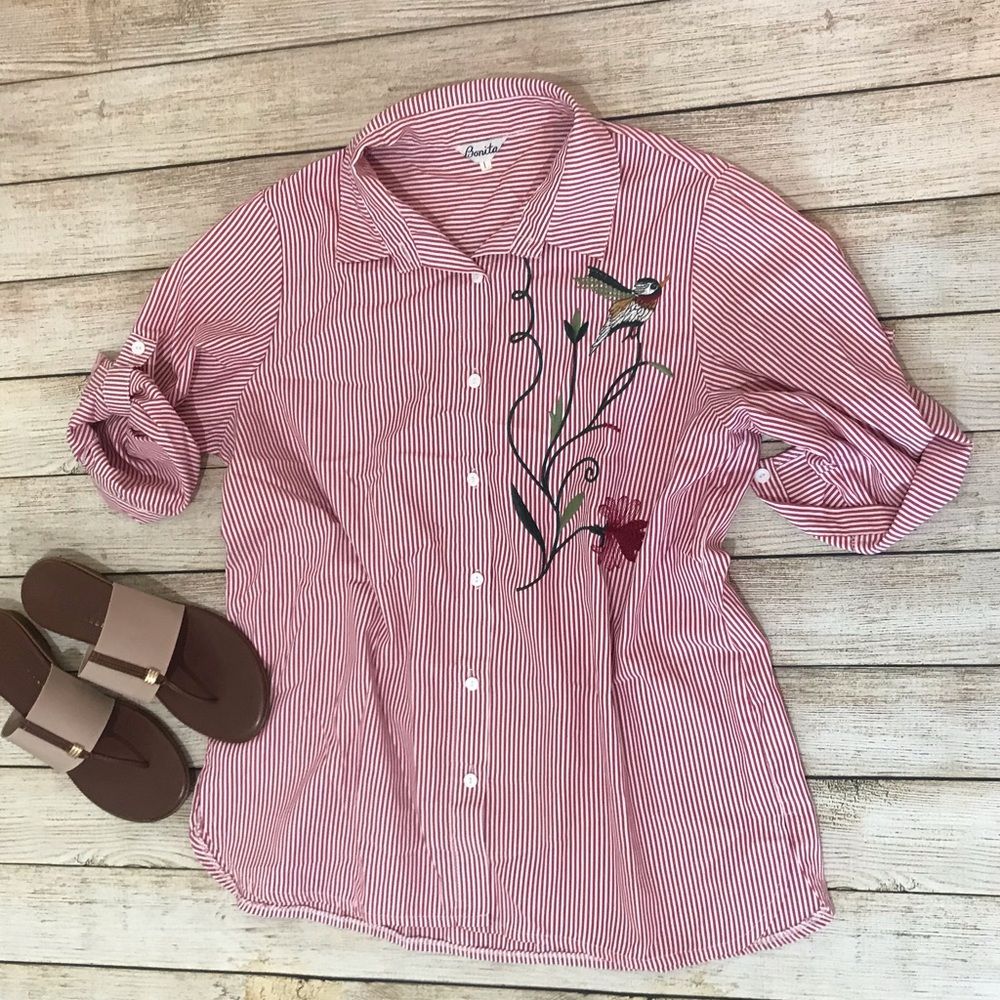 Stripped Button-Down Top | Bonita
